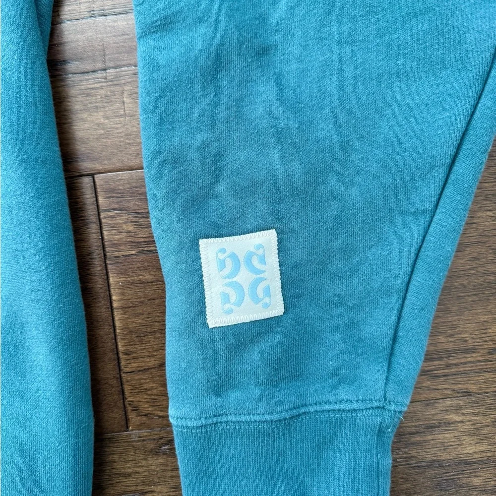 GUC Glossier Limited Edition Embroidered Soft Sage Teal Hoodie - Picture 4 of 8